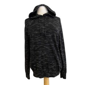 Club Monaco Ralph Lauren 100% merino wool sweater hood black white large unisex